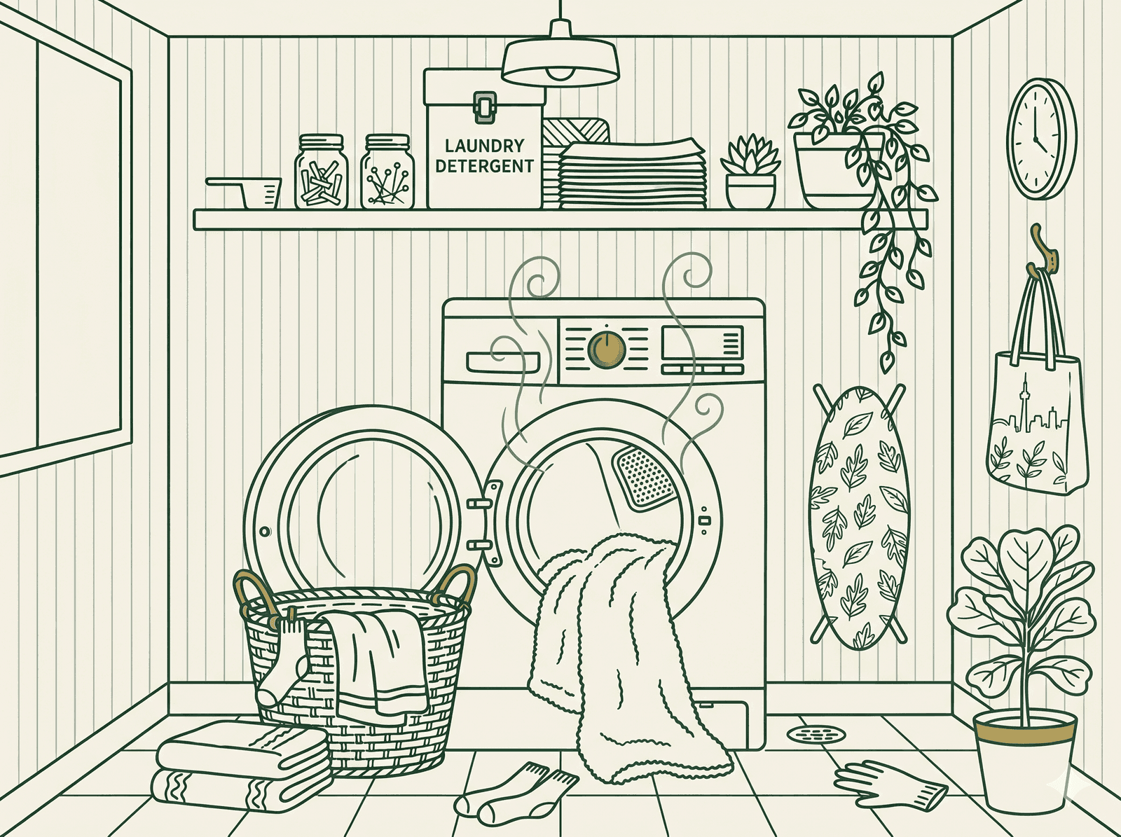 Line illustration of a dryer